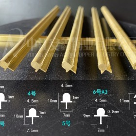 批發T型軌道銅條 推拉門窗下滑黃銅導軌 型號齊全可定制 銅條地軌推拉