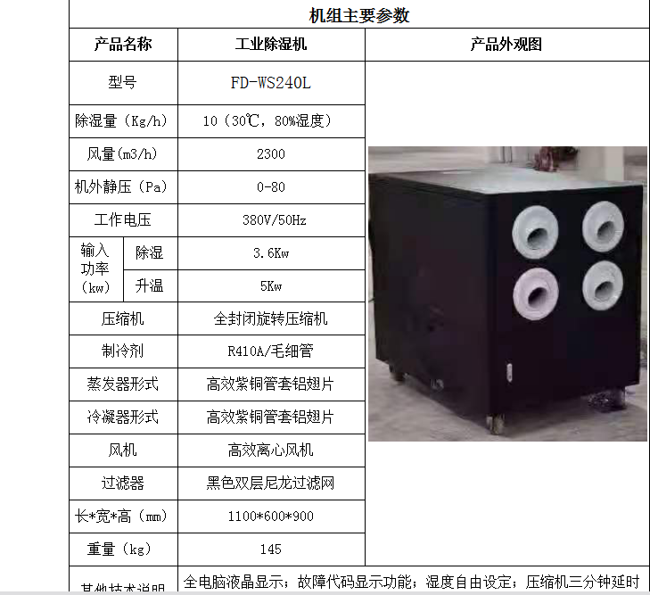 富達烘干機參數1