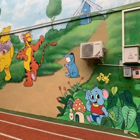 本視幼兒園墻體彩繪 能夠放心的合作商 服務全川售后有保障