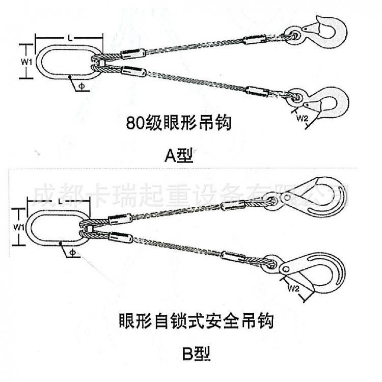 德國(guó)多來(lái)勁DOLECO高強(qiáng)度鋼絲繩雙腿成套吊索具din en13414