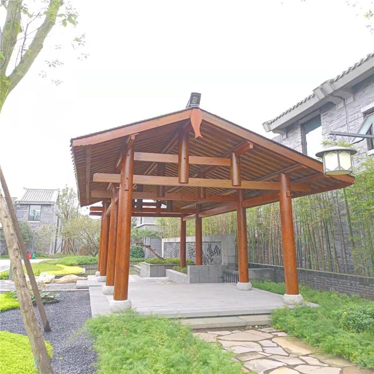 公園小區(qū)景觀防腐木廊亭 融昌達工廠生產(chǎn)加工建造一體化 可定制