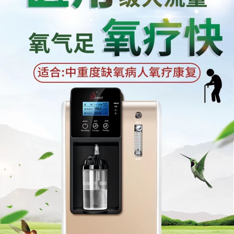 雙盛醫療醫用制氧吸氧氧氣機家庭用老人孕婦用帶霧化流量1-5升可調 SZ-5BW