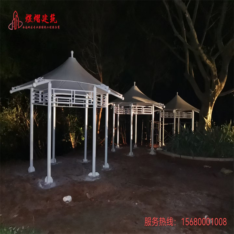 景觀膜結(jié)構(gòu)工程別墅泳池遮陽(yáng)棚景區(qū)公園涼亭 張拉膜看臺(tái)定制