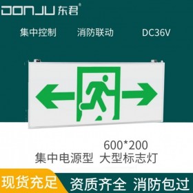 廣東東君照明 大型標志燈 600*200 廠房 商城 3W 智能消防應急疏散指示 安全出口 A型36V 集中電源 集中控制 消防聯動 DJ-01J