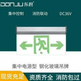 廣東東君照明水晶吊牌1W鋼化玻璃A型36V集中電源集中控制獨立地址嵌頂消防聯動巡檢DJ-01K