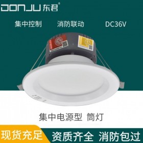 廣東東君照明 筒燈 智能消防應急照明燈 4寸 嵌入式 A型36V 集中電源 DJ-05G