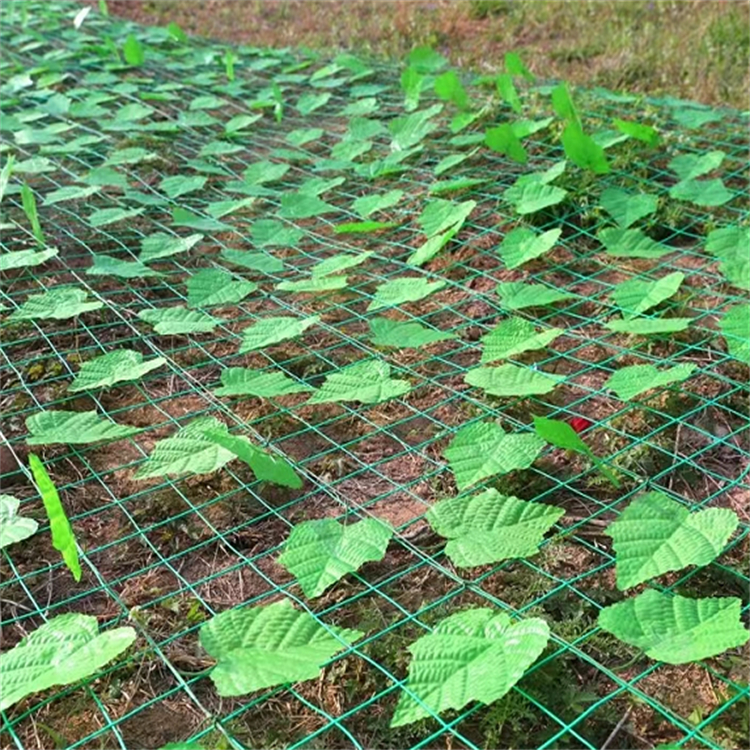 仿真綠葉網 礦山復綠覆蓋網山體邊坡防護網綠葉鐵絲網 遮蓋偽裝網