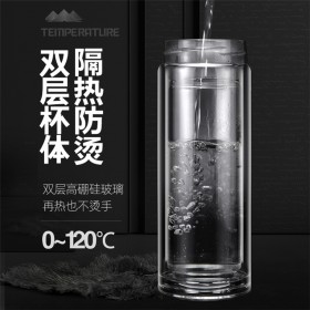 成都定制玻璃杯廠家 雙層玻璃杯帶蓋水杯 企業(yè)定制開業(yè)禮