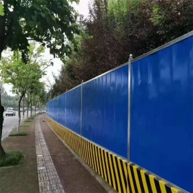 建筑臨時鐵皮道路施工圍擋   工程彩鋼圍擋   地鐵道路小草綠施工擋板