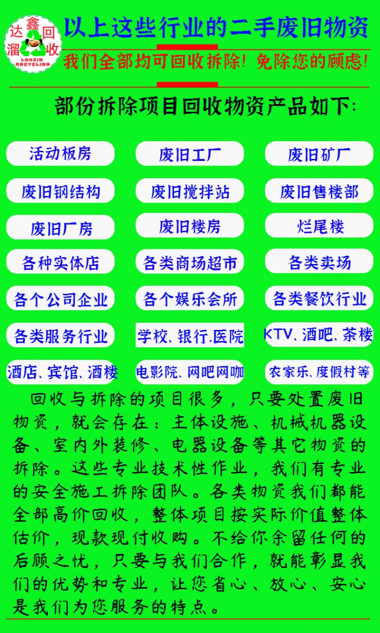 7回收拆除類文字列表