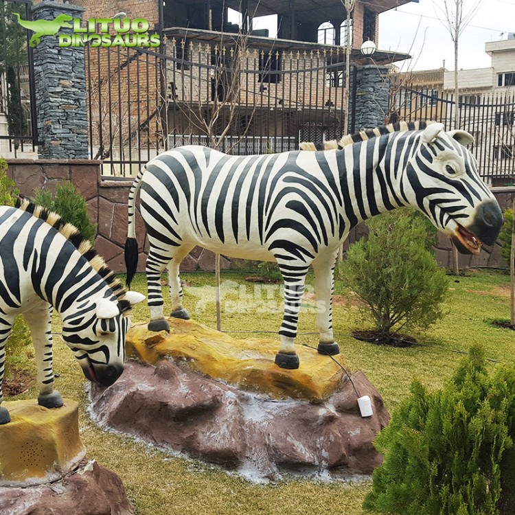 景區動物園布景裝飾大型仿真動物模型定制 仿真斑馬機電模型