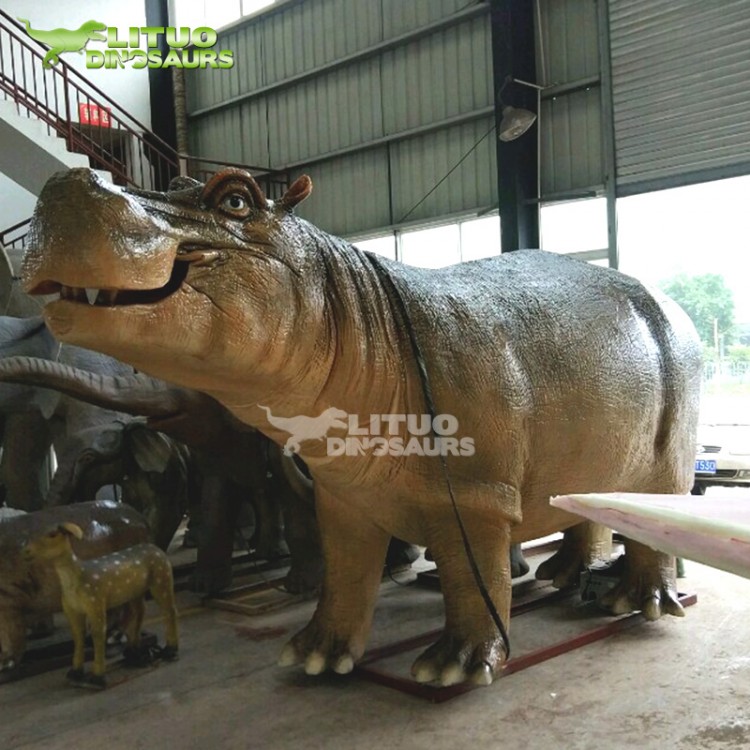 公園景區大型仿真動物模型 河馬 源頭廠家 支持定制