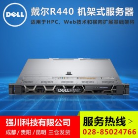 成都市DELL代理_R440 雙路機架式服務器_PHY集成2個千兆網卡/IPMI2.0管理功能