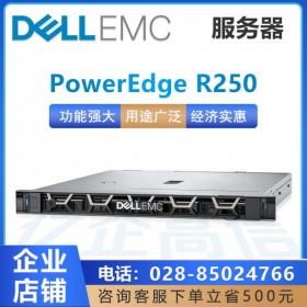 戴爾服務器四川總代理_DELL R250 至強四核E-2314/16G內存/2T硬盤