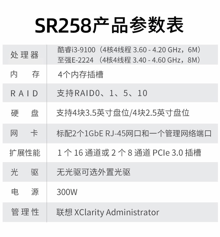 SR258產品參數表