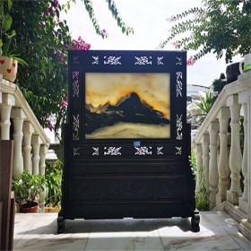 庭院小區大理石山水畫屏風景觀擺件 擺件工藝品