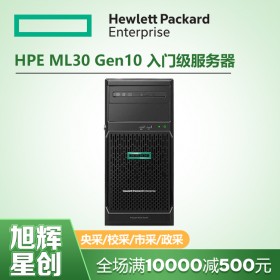 惠普（HP）HPE ML30GEN10塔式服務器主機(替代ML30 GEN9)4個LFF熱插拔硬盤位 至強E-2224四核3.4G CPU主機 8G內存+1塊2TB硬盤