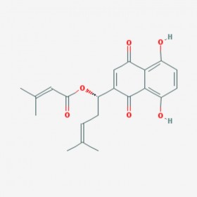 β,β-二甲基丙烯酰阿卡寧 β, β-dimethyl-acrylalkannin 5162-01-6 C21H22O6