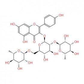 山柰酚-3-O-(2，6-α-L-二吡喃鼠李糖基-β-D-吡喃葡萄糖苷) 55804-74-5  C33H40O19