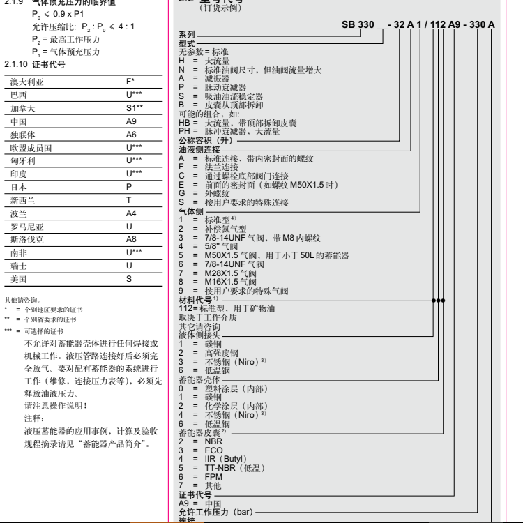 SB330型號代碼